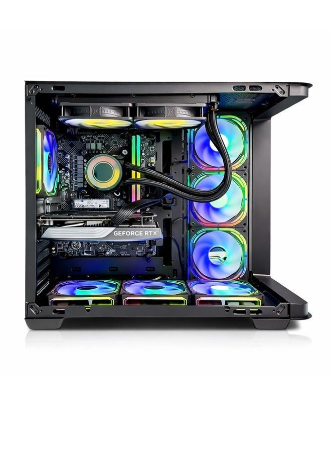 Game Sekret HiFly حاسوب ألعاب – بمعالج Intel Core i5-14400F، وبطاقة GeForce RTX 5060 Ti سعة 16GB، وذاكرة 32GB DDR5، وتخزين NVMe SSD سعة 1TB، ومبرّد سائل 240mm، ولوحة B760، ومزوّد طاقة 750W 80+، واتصال Wi-Fi وBluetooth، ونظام Windows 11 Pro، من Game Sekret، مع ضمان لمدة سنة واحدة. - Image 2